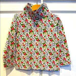 Boden Kids Floral Berry Long Sleeve Turtleneck Cotton Tee for cold weather
